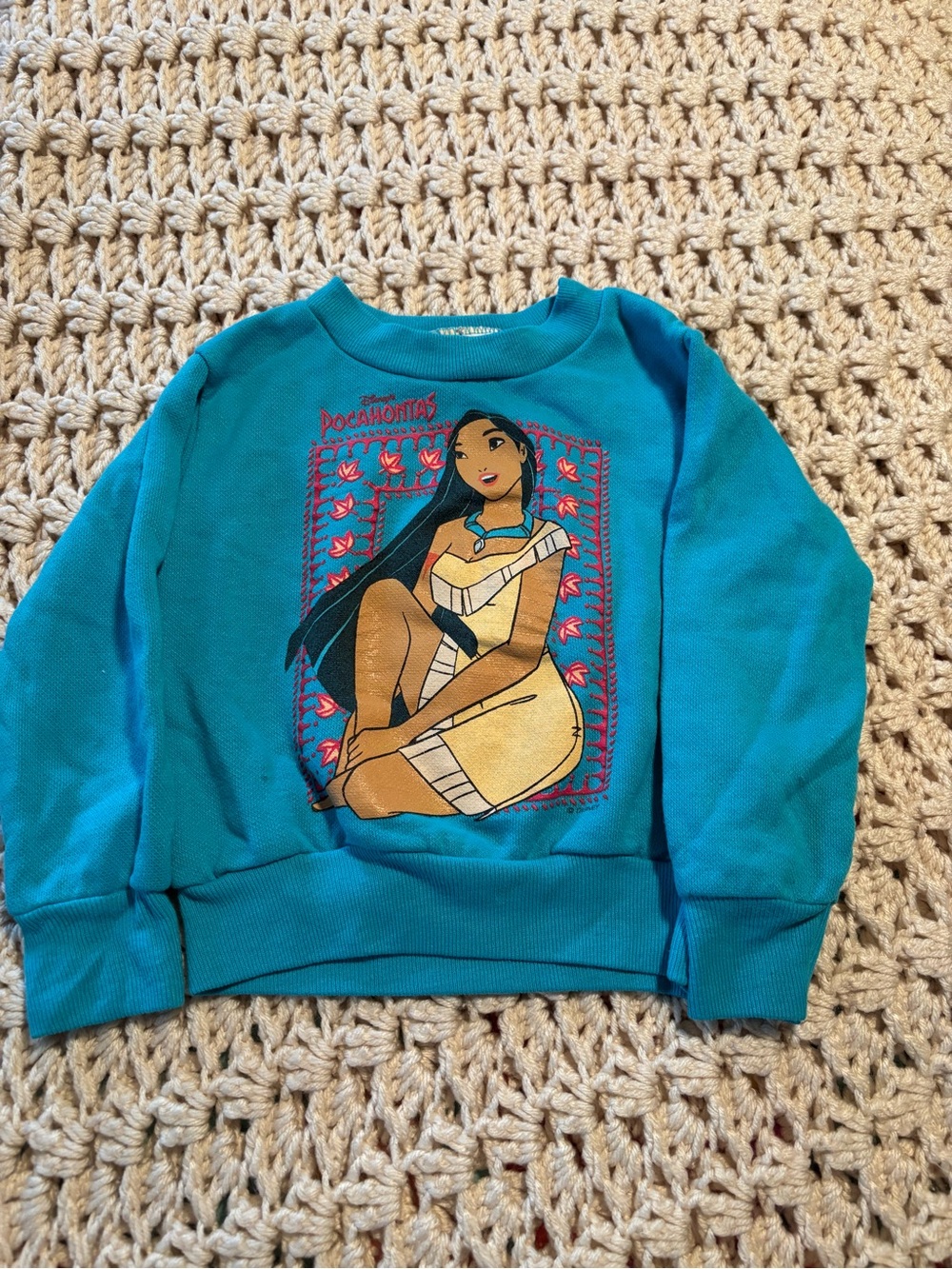 Vintage Toddler Teal Disney Pocahontas Sweatshirt 2T